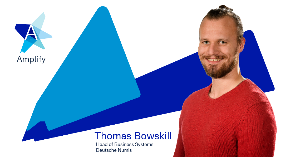 Thomas Bowskill headshot against Amplify logo